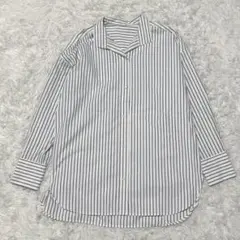 LAUTREAMONT 長袖シャツ M ストライプ モノトーン コットン 綿のサムネイル