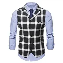 スーツベスト メンズ ストライプ チェック