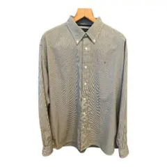 【人気】トミーヒルフィガー 長袖シャツ L 千鳥格子 ハウンドトゥース ゆるだぼ