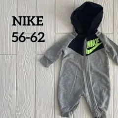 NIKE ナイキ ロンパース フード付き グレー 3M 56-62cm