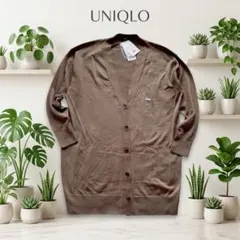 新品 UNIQLO エクストラファインメリノ Vネックロングカーディガン M