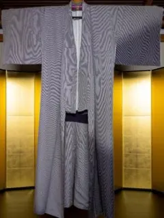 訪問着 濃紫系 縦縞文様 付け下げのサムネイル