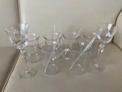 花模様 グラス2個,耐熱グラスセット 6個マドラー5個