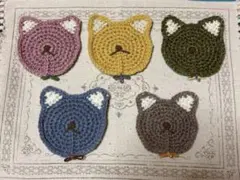 ねこちゃんコースター　5枚セット