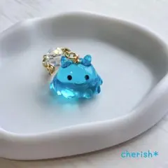 蓄光 めんだこ／メンダコ キーホルダー 天使 水色 めじるし