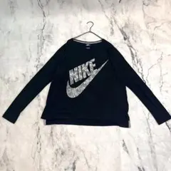 ナイキ　美品　長袖カットソー　ロゴプリント　丸首
