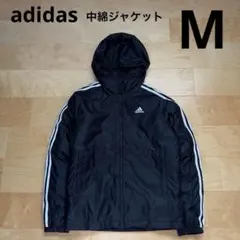 adidasアディダス　中綿ジャケット　アウター　フード付　黒ブラック　M 新品