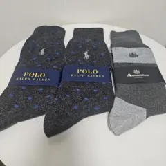 POLO&Aquascutum メンズソックス ３足セット 25-27cm