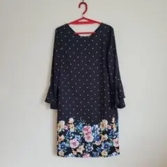 31 Sons de mode ブラック花柄 ワンピース
