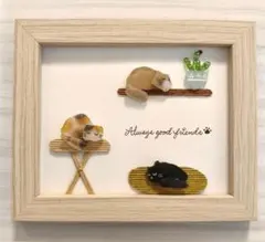 シーグラスアート　ねこ　猫　ネコ