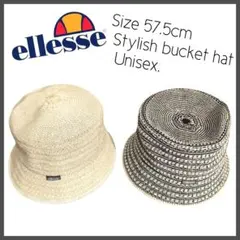 【美品♪】ellesse バケットハット 生成り&ボーダー ユニセックスのサムネイル