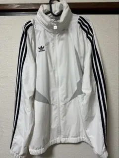 adidas アディダス ナイロンジャケット ベージュ L 3本ライン 人気 