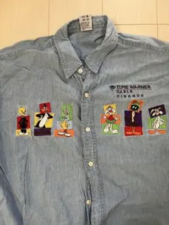 【キャラクター古着】TIME WARNER デニムシャツ　ルーニーテューンズ