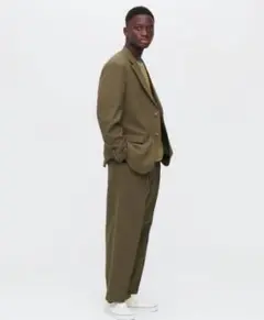 【新品】 UNIQLO MARNI ワイドフィットタックパンツ　L オリーブ