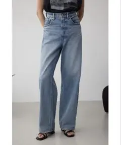 AZUL BY MOUSSYハイウエストワイドデニム ライトブルー Sサイズ