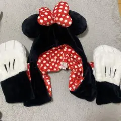 ミニーマウス耳付き帽子と手袋セット