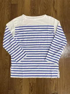 ホワイトブルーストライプ長袖カットソー