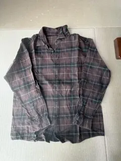 UNIQLO XL ブラウン系チェックネルシャツ