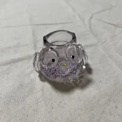 【sato様専用】ガラス 小物入れ ふくろう フクロウ