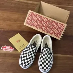 VANS チェッカー柄 スリッポン　22.0