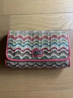 多色編み込みクラッチバッグ