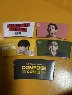 COMPOSECOFFEE 使用済みカップホルダー5枚セット　BTS V