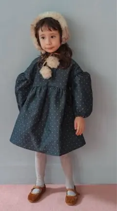 しまむら　softcheese ソフトチーズ　ジャガード　ワンピース　130