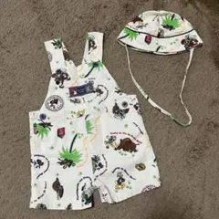 ベビー　ミッキー　サロペット×ハット　2点セット