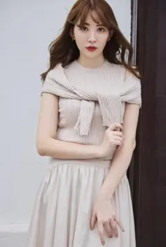 美品★ハーリップトゥ★アンサンブル ケーブル ニット 2点セット