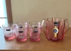 わ*菜様 昭和レトロ　廃盤希少品　クラタ　ボヘミアンクリスタル　氷入れセット ピ