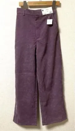 GU woman ライトコーデュロイ ストレート ワイド パンツ