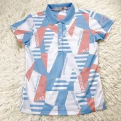 【美品】ルコックスポルティフゴルフ　半袖ポロシャツ　レディース　M 総柄