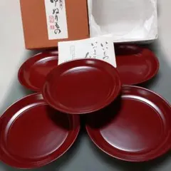 漆塗り 椿皿 5枚セットのサムネイル
