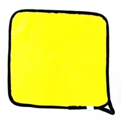 高密度極厚　マイクロファイバータオル　30×30cm　イエロー／グレー
