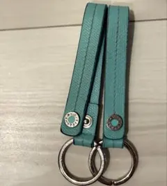 美品 Tiffany キーリング ティファニーブルー 金具 シルバー 本革