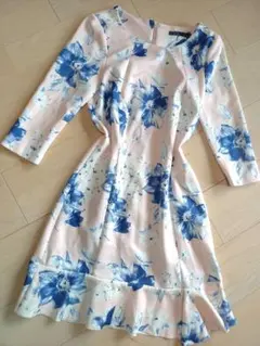 ZARA BASIC 花柄 七分丈 ミニワンピース