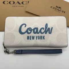 コーチ COACH 長財布 ロング ジップ アラウンド CBO02ブルー - メルカリ