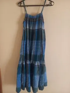 無印良品　マドラスチェックキャミワンピース XS