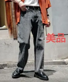 美品RAGEBLUEフラワー刺繍/デニムバギーパンツM