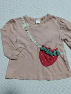 いちごポケット付き長袖Tシャツ