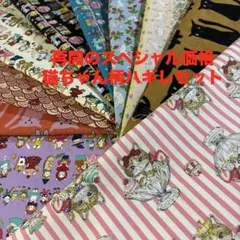 J14 再開のスペシャル特別価格　猫ちゃん柄ハギレセット　夢みるニャンコ物語など