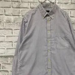 ブルックスブラザーズ長袖シャツ！ストライプ　パープル　L 0316