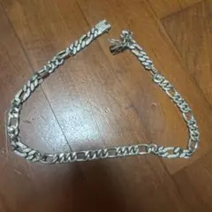 フィガロチェーン ネックレス シルバーカラー ストーン