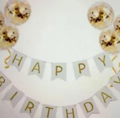 お誕生日　飾りつけ　 ガーランド 白 キラキラ風船　 組み合わせ自由！