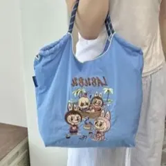 刺繍 Labubu ラブブ エコバッグ トートバッグ 25×28 sサイズ