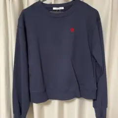 ディスコート　ネイビー ハート刺繍 トレーナー Mサイズ