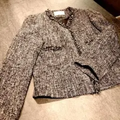 ノーカラージャケット 毛