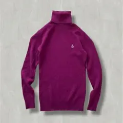 90s ニット　ウール100% ロゴ刺繍　タイトめ　ゴルフ アメカジ　カジュアル