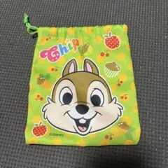 ディズニー チップ 巾着袋 リンゴ柄