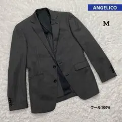ANGELICO スーツセレクト　ジャケット　ストライプ　ウール100% グレー